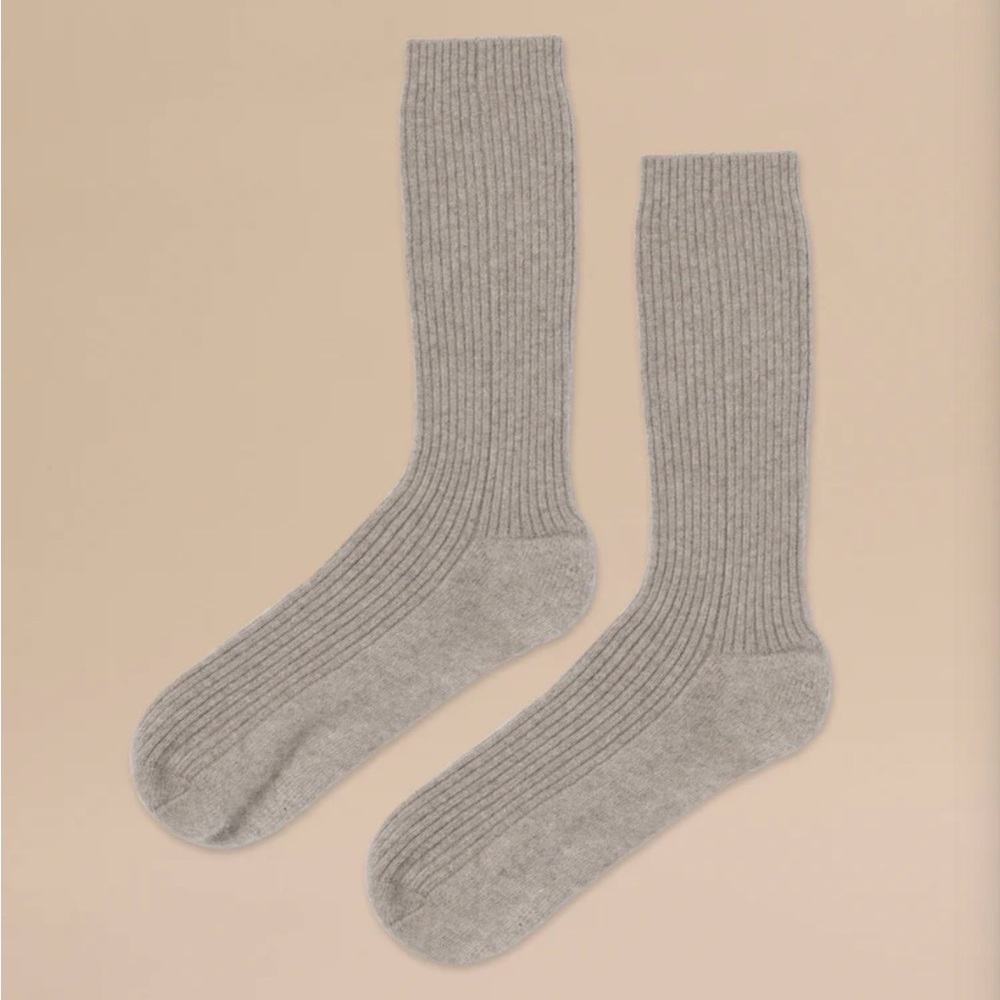 JENNI KAYNE Cashmere Socks Grey One Size - Picture 4 of 5